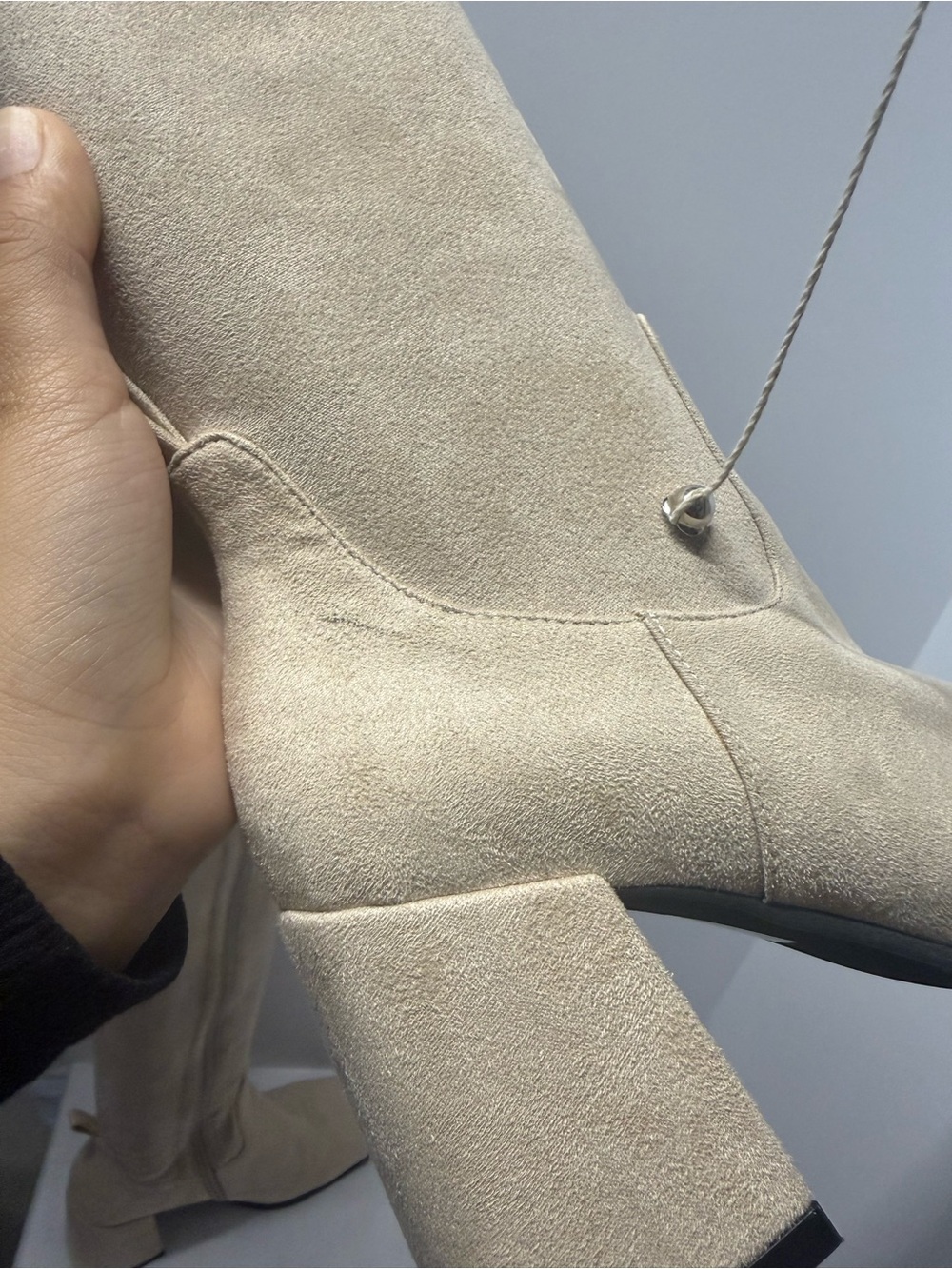 Jeffrey Campbell Beige Tall Block Heel Boots - Picture 6 of 9